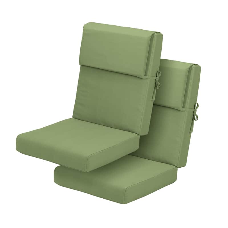 Aoodor Patio High Back Chair Cushions Set of 2 - Green