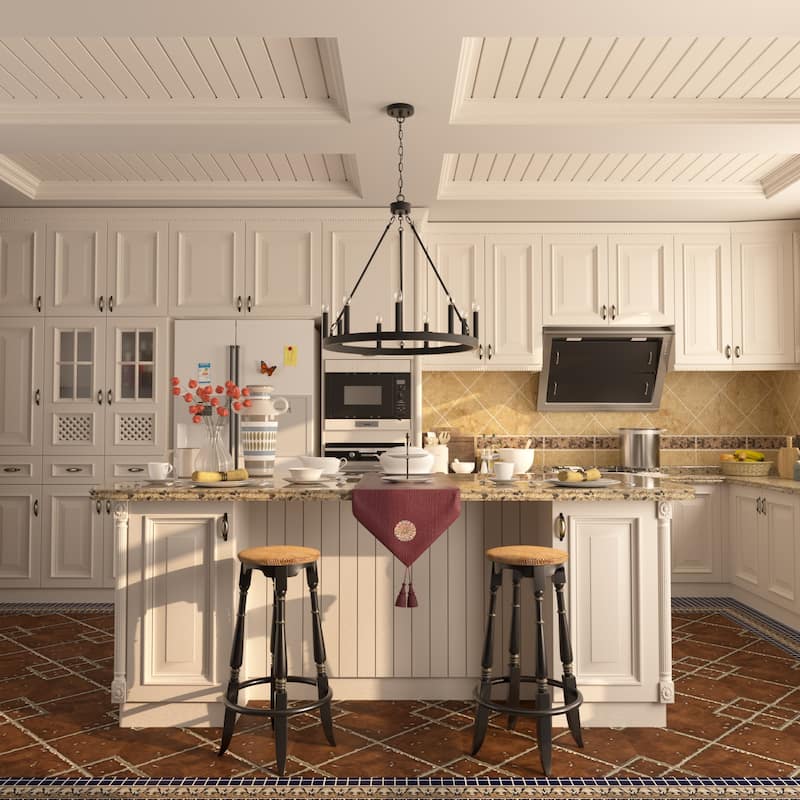 Acroma 9-light Modern Farmhouse Wagon Wheel Chandelier for Dining room - 24 inches