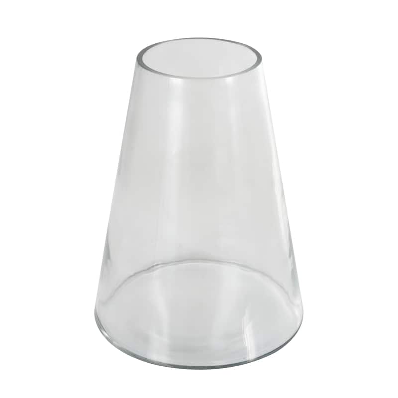 Glass Cone Shaped Vase - Clear - Roche River Decor - Clear - 9"W, 12"H