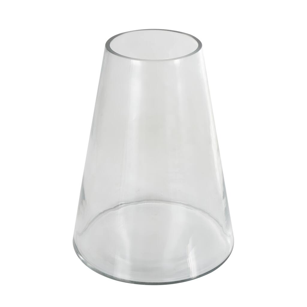 Glass Cone Shaped Vase - Clear - Roche River Decor
