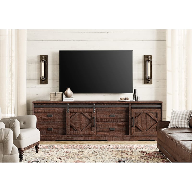 Modern Farmhouse TV Stand for up to 85" 110" 140" TVs - 78.7 in - Brown