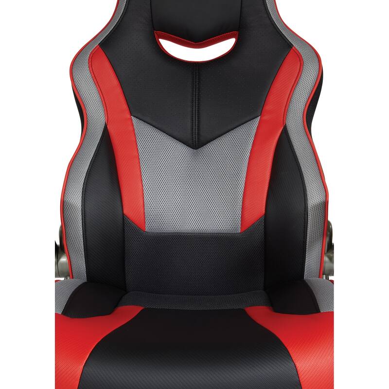 Uplink Gaming Chair in Faux Leather with Red Accents