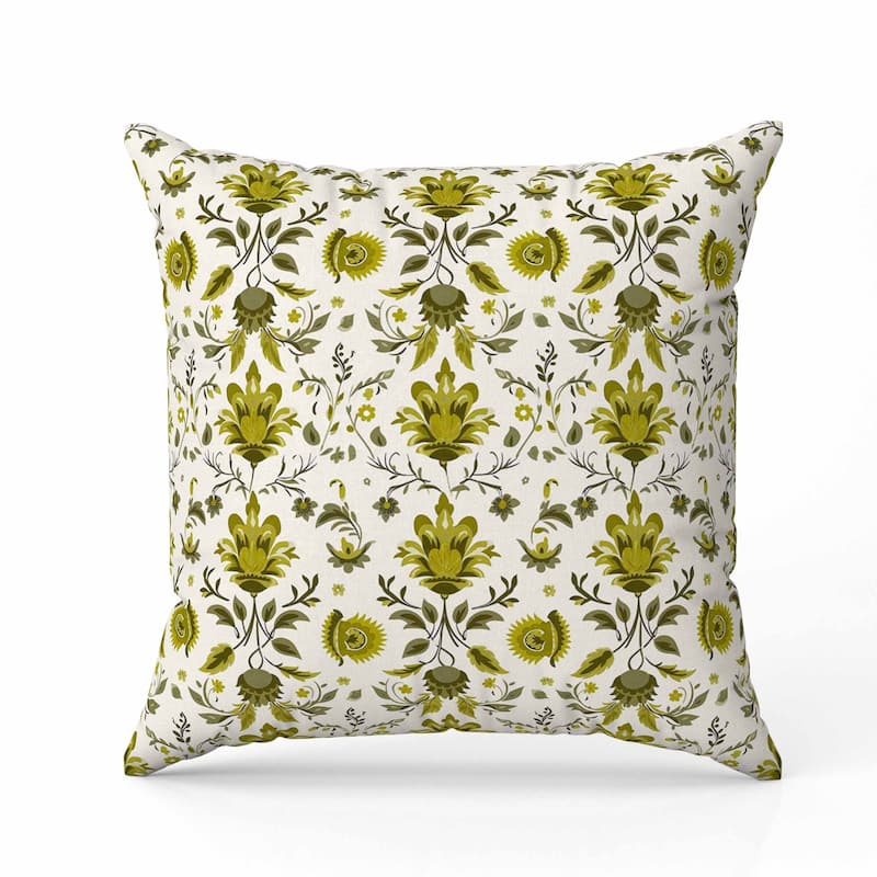 Breezy Botanicals Indoor/Outdoor Reversible Throw Pillow Green