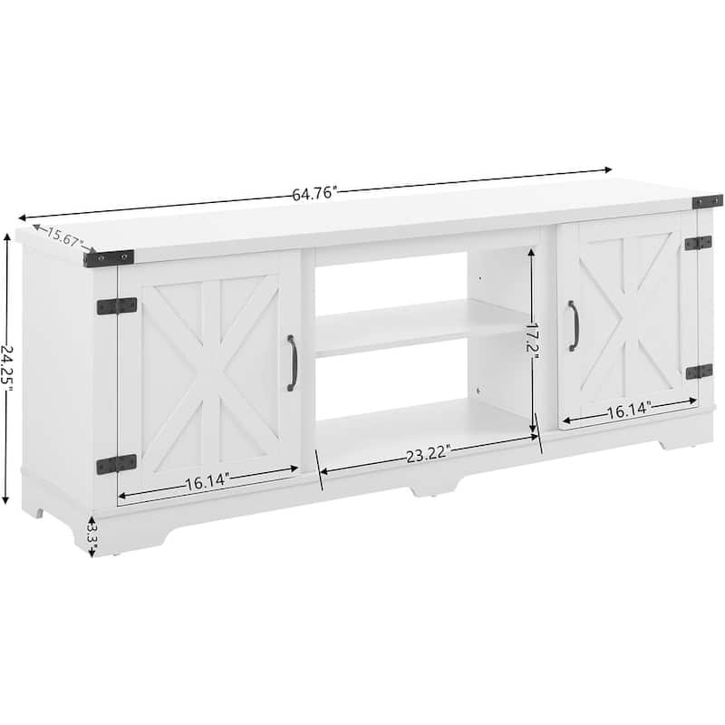 Roomfitters Modern Farmhouse TV Media Stand, Barn-Inspired Home Entertainment Console