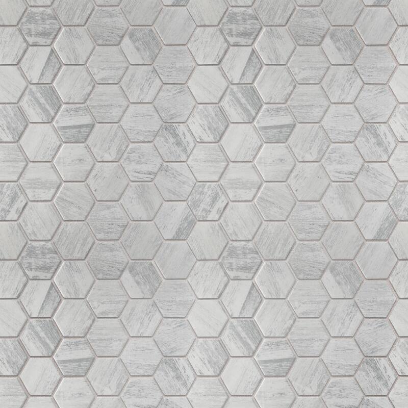 Merola Tile Cassis 2" Hex White 11-1/8" x 12-5/8" Porcelain Floor and Wall Tile