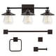 preview thumbnail 9 of 18, JONATHAN Y Ellis 26" 3-Light Farmhouse Cottage Vanity Light with Bathroom Hardware Accessory Set, (5-Piece)