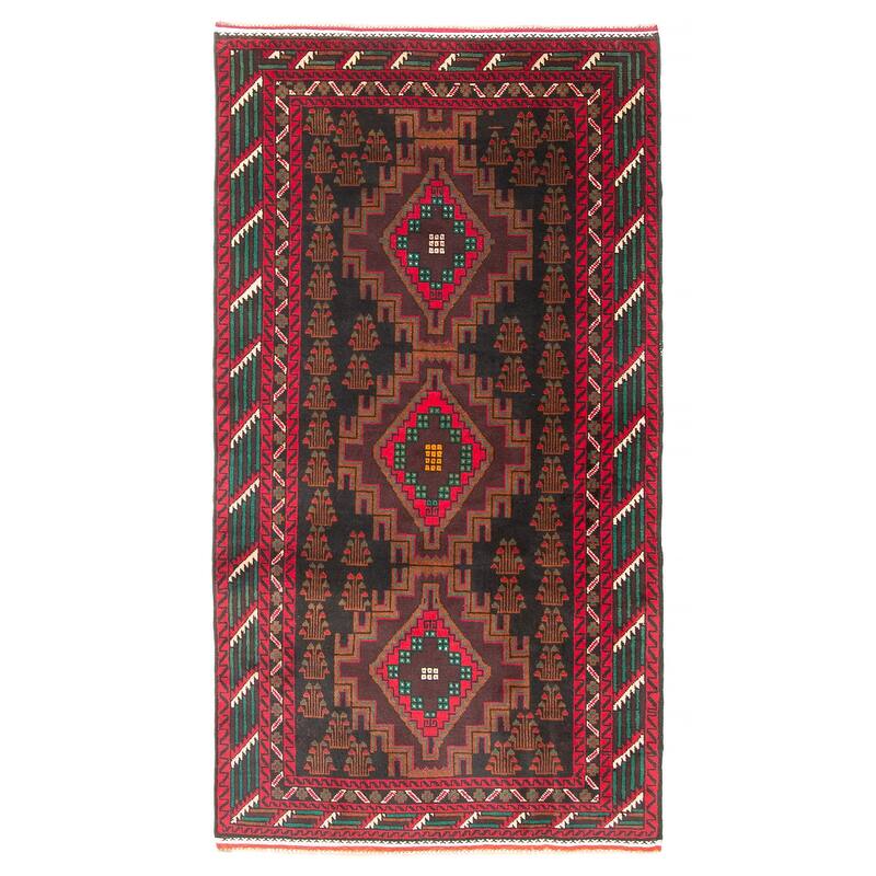 ECARPETGALLERY Hand-knotted Teimani Black Wool Rug - 3'5 x 6'5 - Black - 3'5 x 6'5