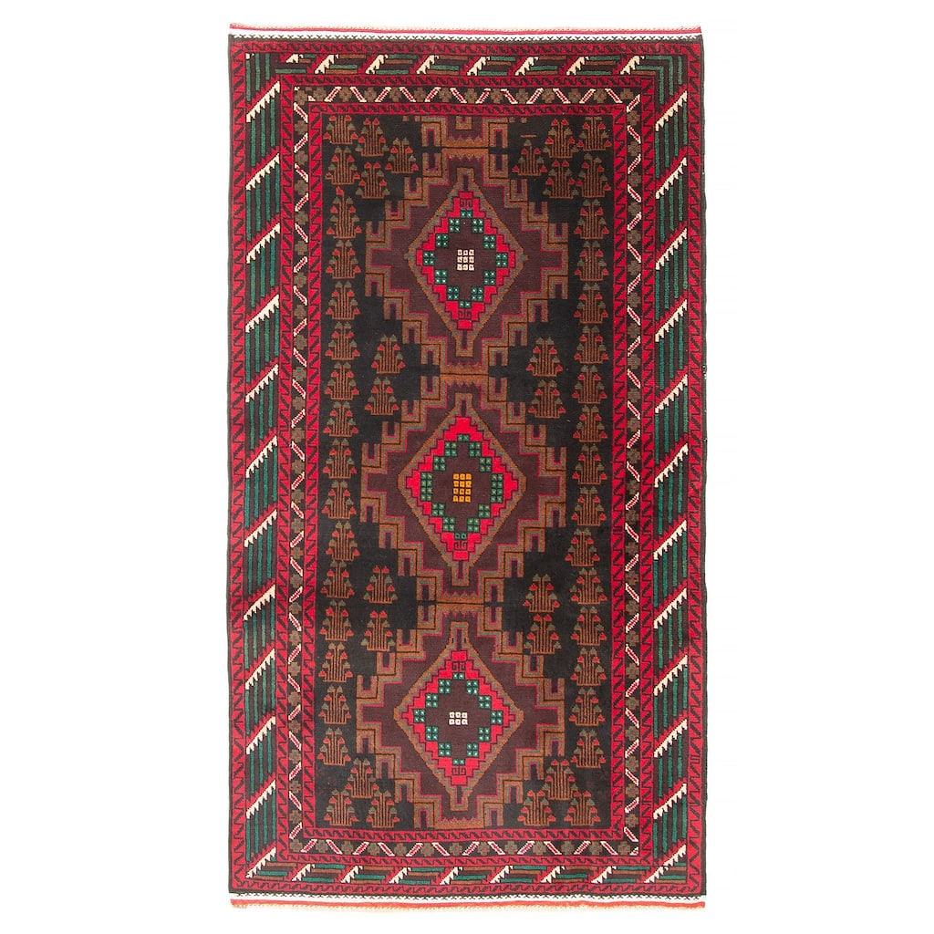 ECARPETGALLERY Hand-knotted Teimani Black Wool Rug - 3'5 x 6'5