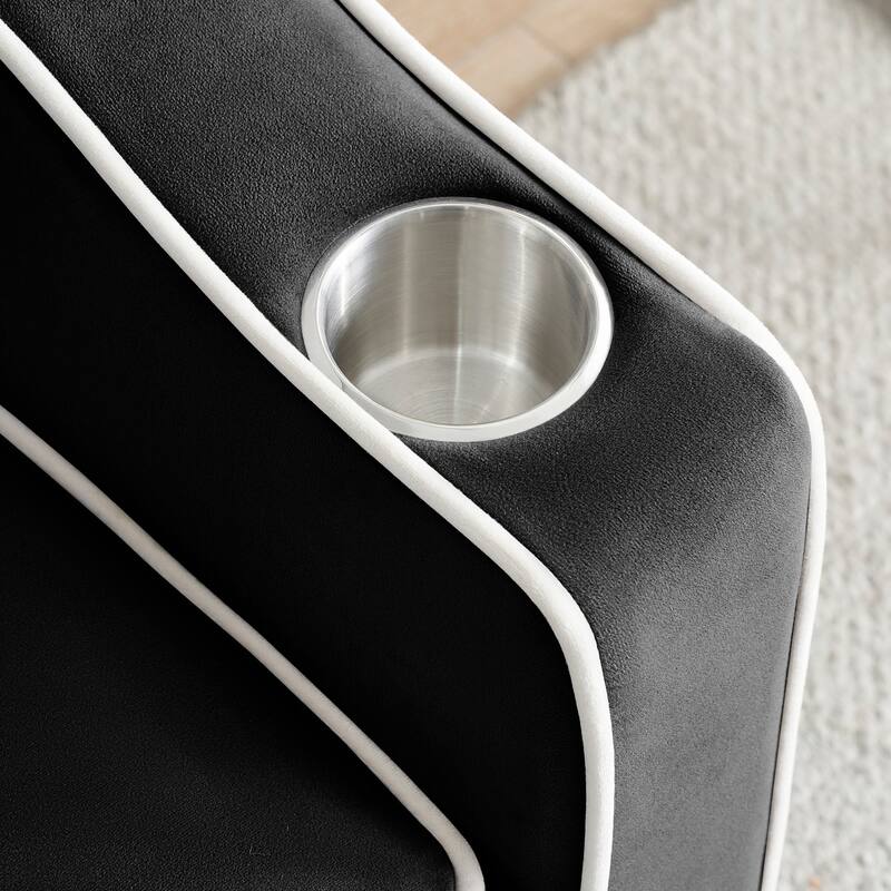 Versatile Foldable Sofa Bed In 3 Lengths, Velvet Pull-out Bed, Adjustable Back, USB Port And Ashtray And Swivel Phone Stand