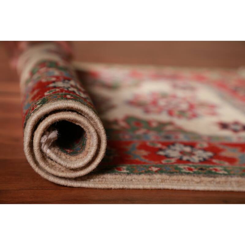Kazak Oriental Accent Foyer Rug Handmade Geometric Wool Carpet - 2'0"x 3'0" - 2'0"x 3'0" - Ivory/Beige