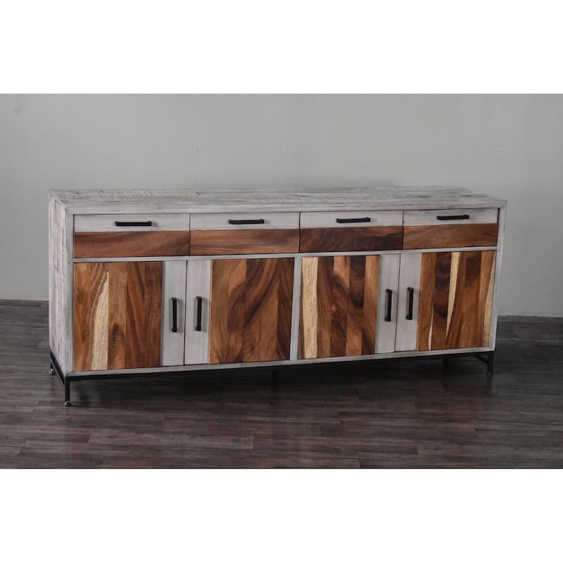 Sierra 4 Door / 4 Drawer Mixed Wood Console - 75"
