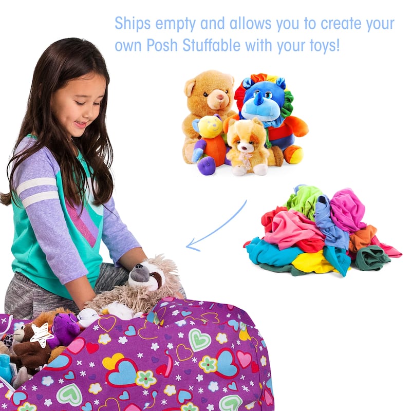 Kids' Stuffed Animal Storage Bean Bag Chair Cover or Toy Organizer