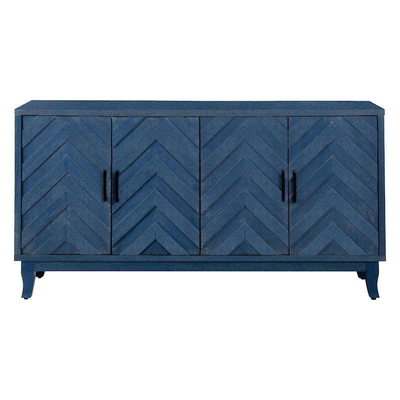 Stronger Vintage Style Buffet Cabinet, Lacquered Accent Storage 4 Door Wooden Cabinets