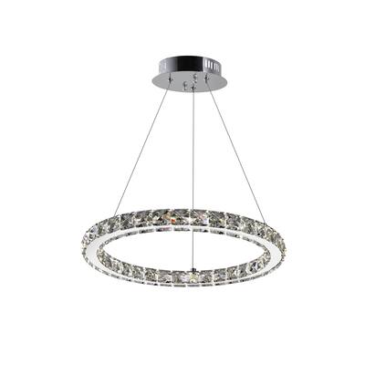 Ring LED Chandelier With Chrome Finish - Stainless Steel