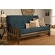preview thumbnail 7 of 20, Somette Tucson Full-size Rustic Walnut Futon Set with Mattress Suede Blue