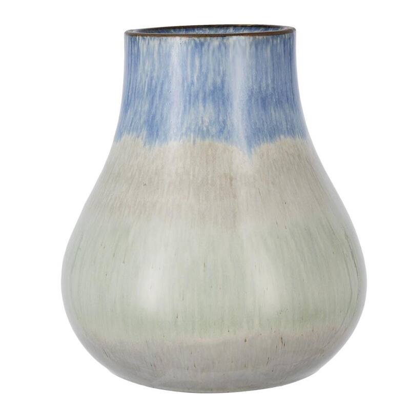 10" Blue And Gray Ombre Ceramic Round Table Vase - 9.10