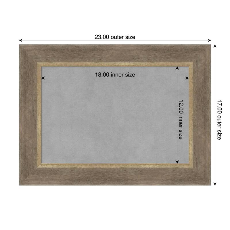 Amanti Art Driftwood Tan Framed Magnetic Board - 23 x 17 in