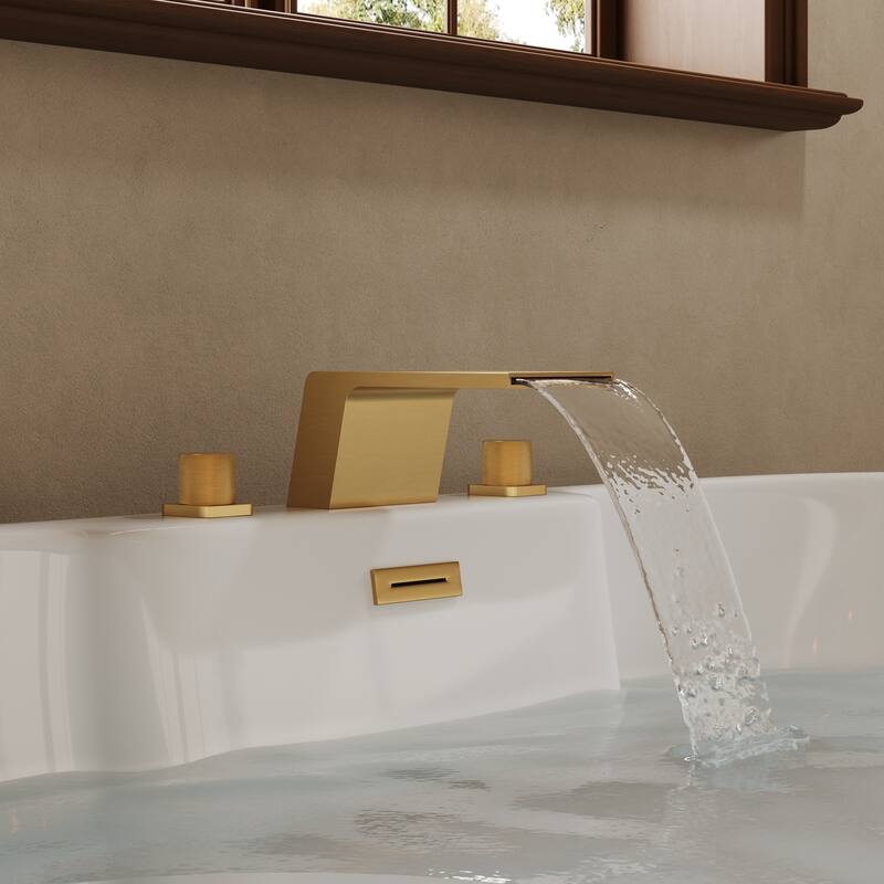 GRANDJOY Waterfall Bathtub Faucet with Two Handle and Elegant Design