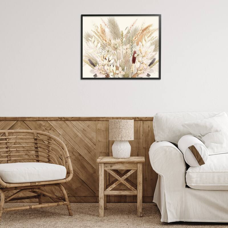 Stupell Natural Wheat & Country Herbs Framed Giclee Art Design By Val Rhodes
