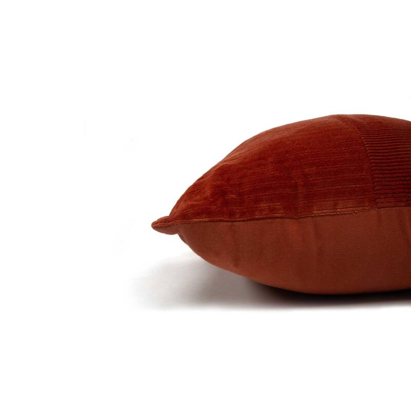 Rizzy Home Solid Corduroy Modern Pattern Blocked Throw Pillow