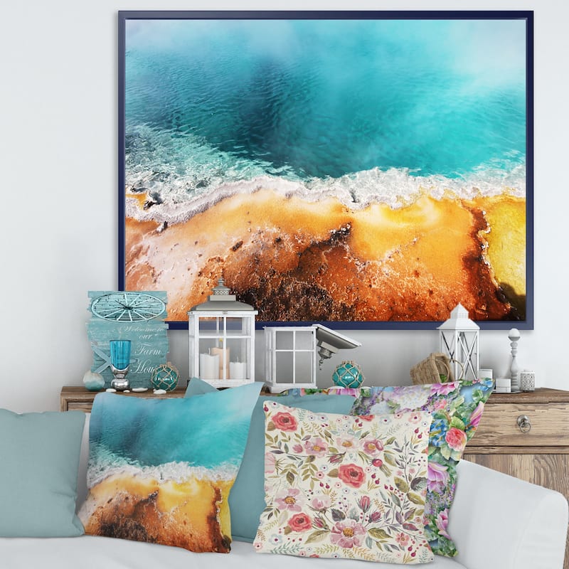 Designart "Beautiful Morning Glory Pool" Oversized Landscape Framed Canvas Art