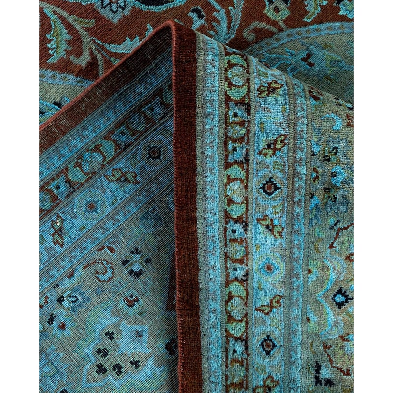 Overton Hand Knotted Wool Vintage Inspired Modern Contemporary Overdyed Beige Area Rug - 10' 1" x 14' 5"