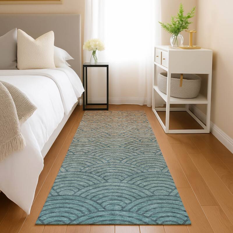 Machine Washable Indoor/ Outdoor Contemporary Poppy Chantille Rug