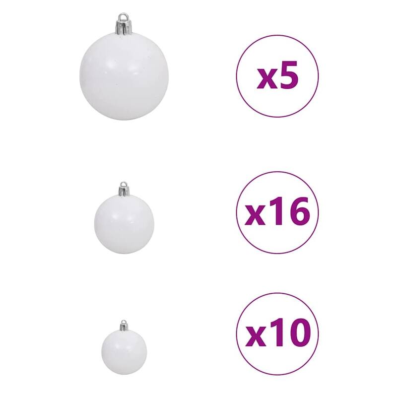 vidaXL Artificial Pre-lit Christmas Tree Silver 82.7" PET