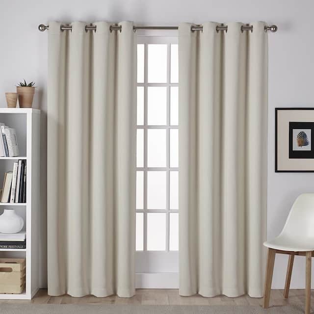 Porch & Den Boosalis Sateen Twill Blackout Curtain Panel Pair - 84 Inches - Linen
