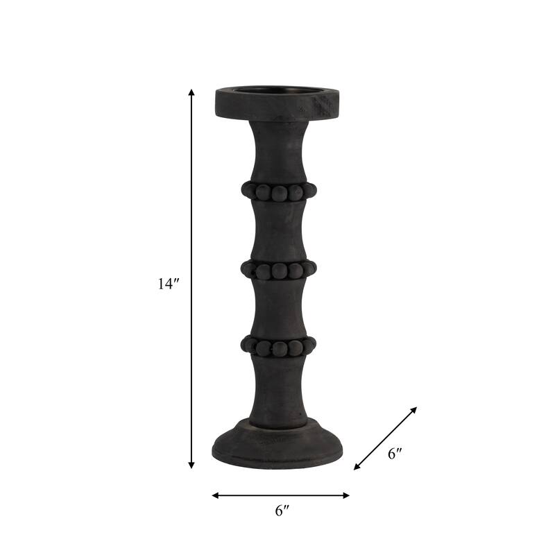 Sagebrook Home Artisanal Wood Pillar Candle Holders