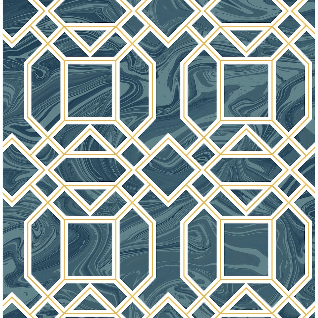 A-Street Prints Daphne Blue Trellis Wallpaper