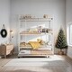 preview thumbnail 14 of 22, Industrial Modern Metal Twin Size Triple Bunk Bed With Trundle, Save Space or Split Into 2 Beds, Sturdy Construction, Black