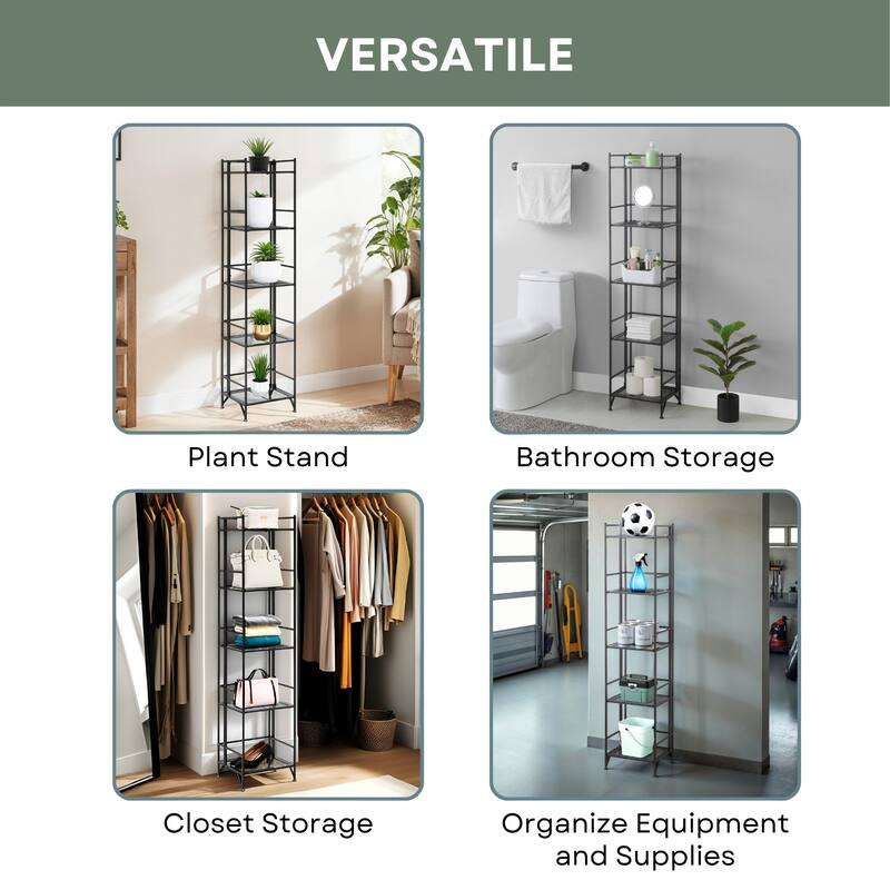 Convenience Concepts Xtra Storage 5 Tier Folding Metal Mesh Shelf