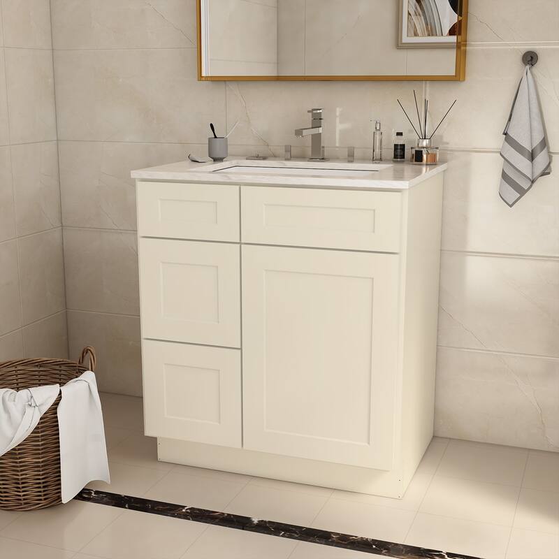 30-inch Bathroom Cabinet with Soft-Close Doors, Versatile Storage, and Waterproof MDF