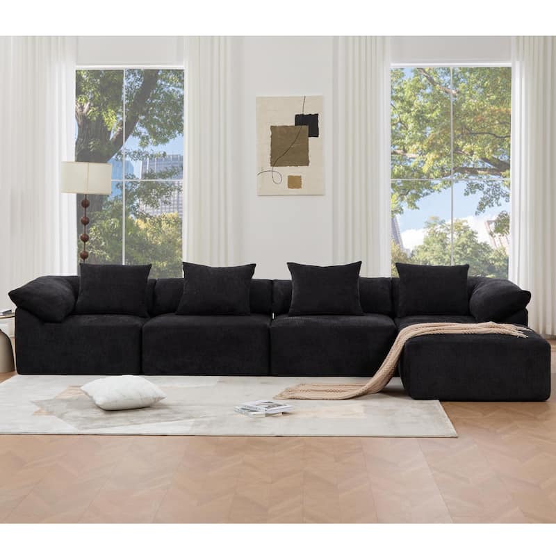 142" L Shaped Modular Sectional Sofa No Assembly