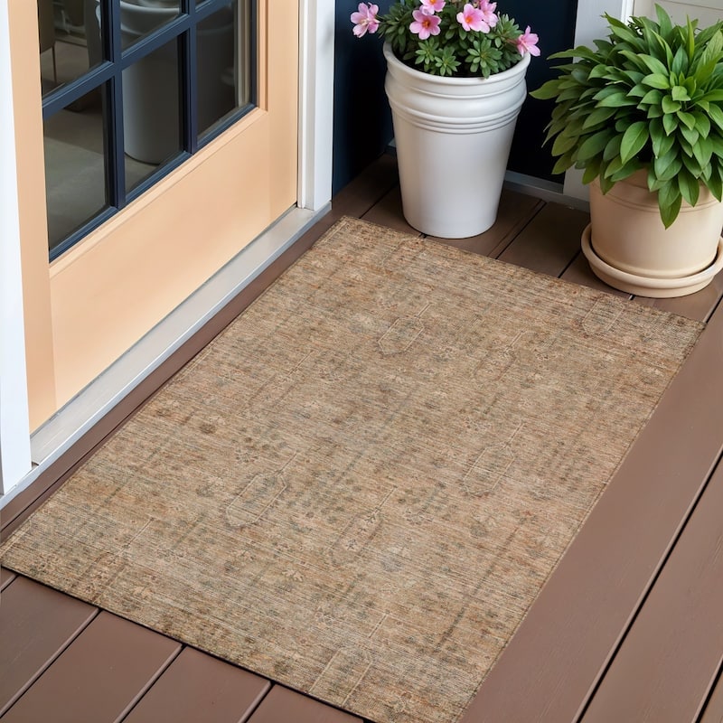 HomeRoots Southwestern Transitional Rectangle Outdoor Rug - 3' x 5'