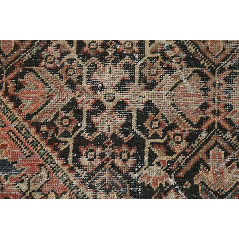 Hand Knotted Oriental 100% Wool Carpet Traditional Geometric Black Mahal Area Rug - 6' 6'' X 4' 1''