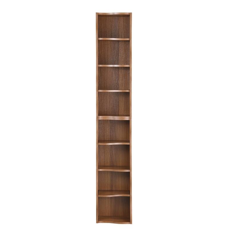 Wavy Border 8-Tier Adjustle Shelf - Modular Ultra-Thin Bookcase for Home Office & Display