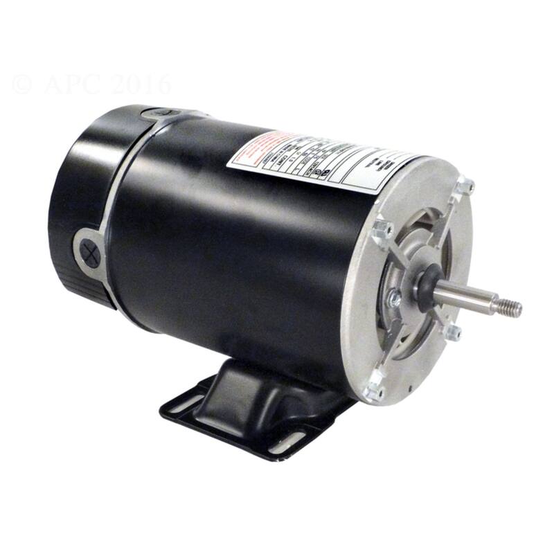 0.75 HP Black and Silver Dual Speed Round Flange Pool Motor