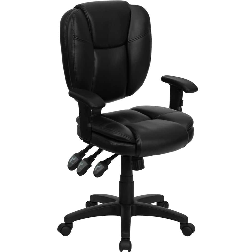 Mid-Back Multifunction Swivel Ergonomic Task Office Chair - 25.75"D x 19.75"W x 35" - 41"H