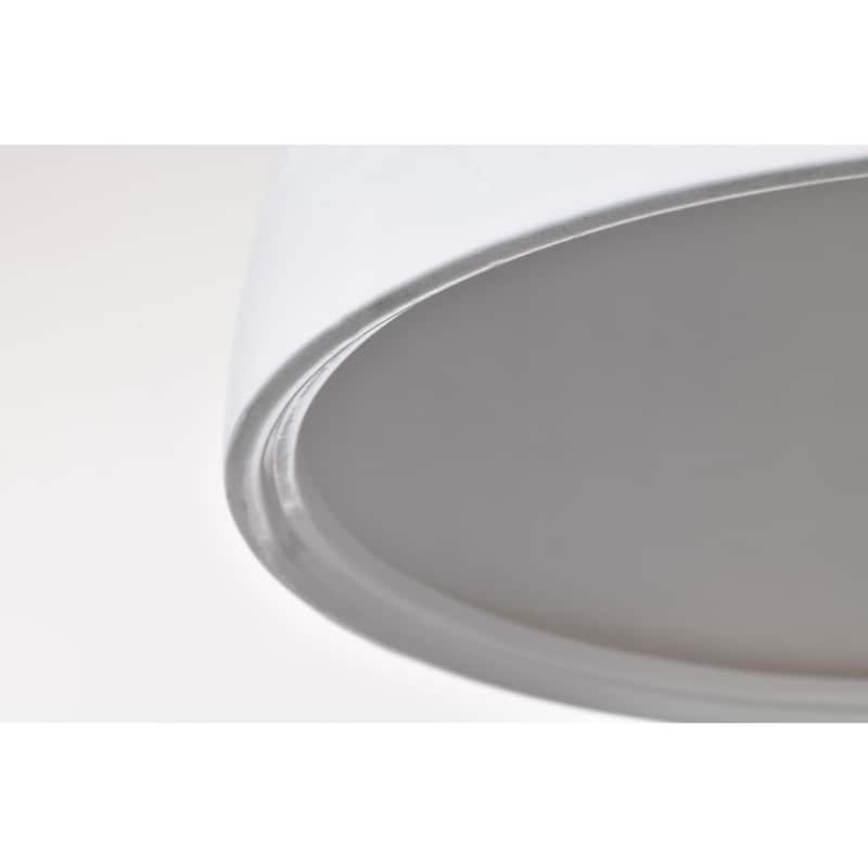 Collins 14 Inch Pendant with White Ceramic - Matte Black