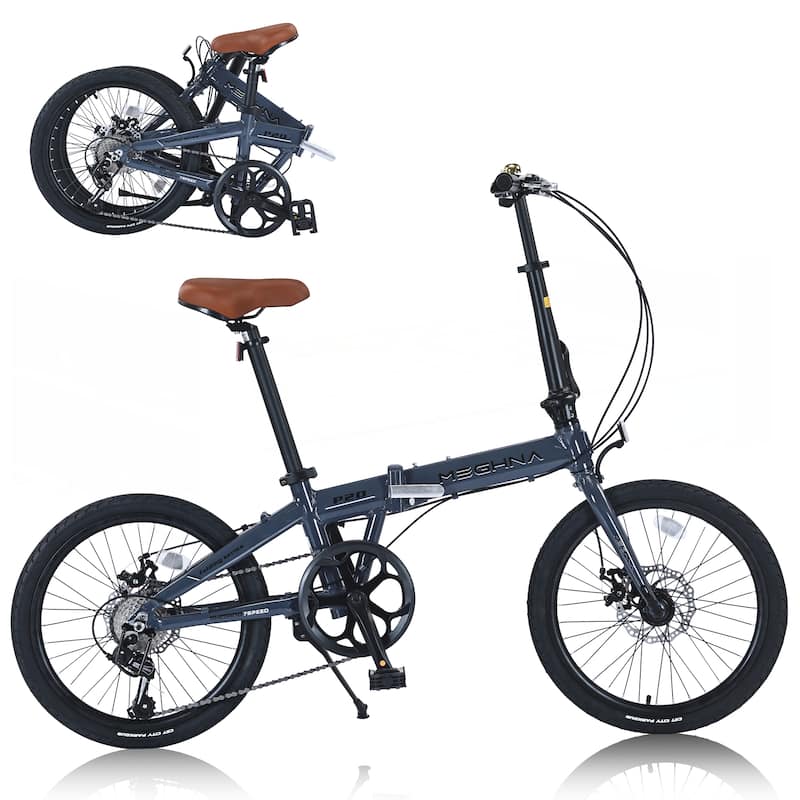 20 Inch Folding City Bike - Blue Gray
