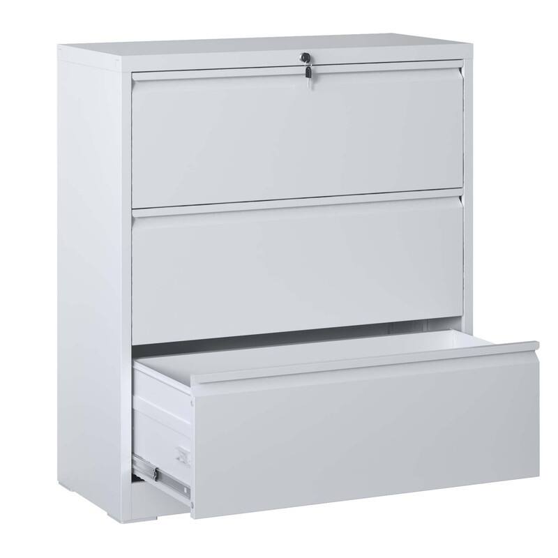 3 Drawer Metal Filing Cabinet with Lock, Legal/Letter/A4/F4 Size