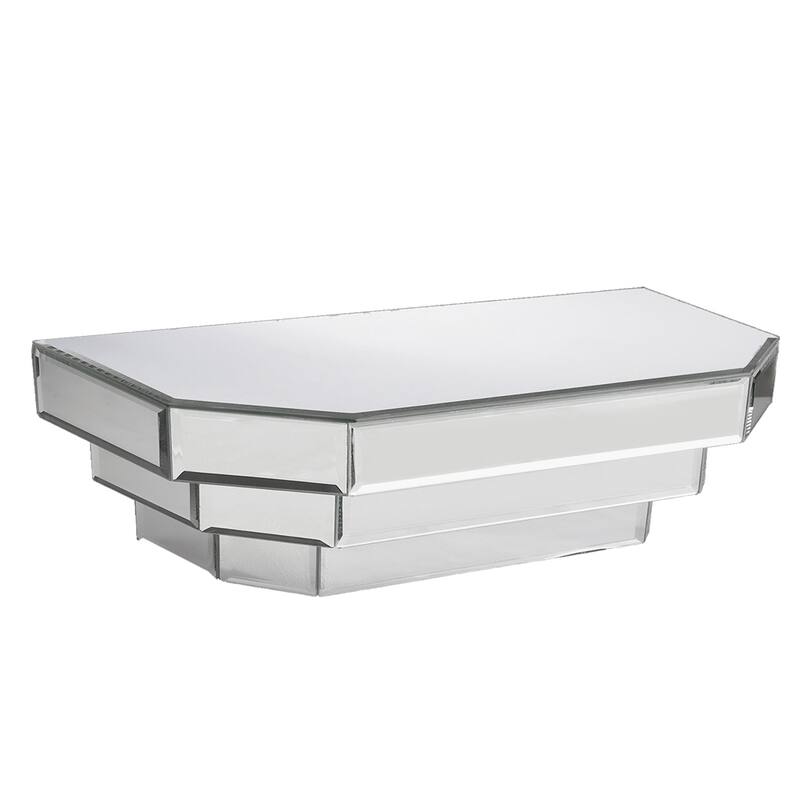 Allan Andrews Wood & Glass 3-Tier Floating Mirrored Wall Shelf - 16"W x 6"H x 7"D