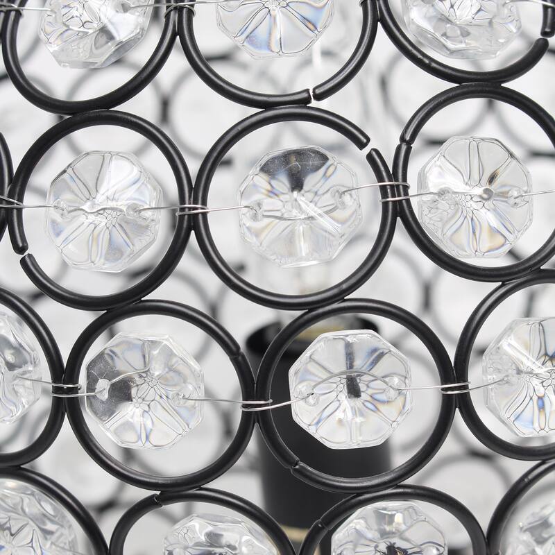 8 in. Restoration Bronze Finish Table Lamp, Round Lamp for End and Side Table