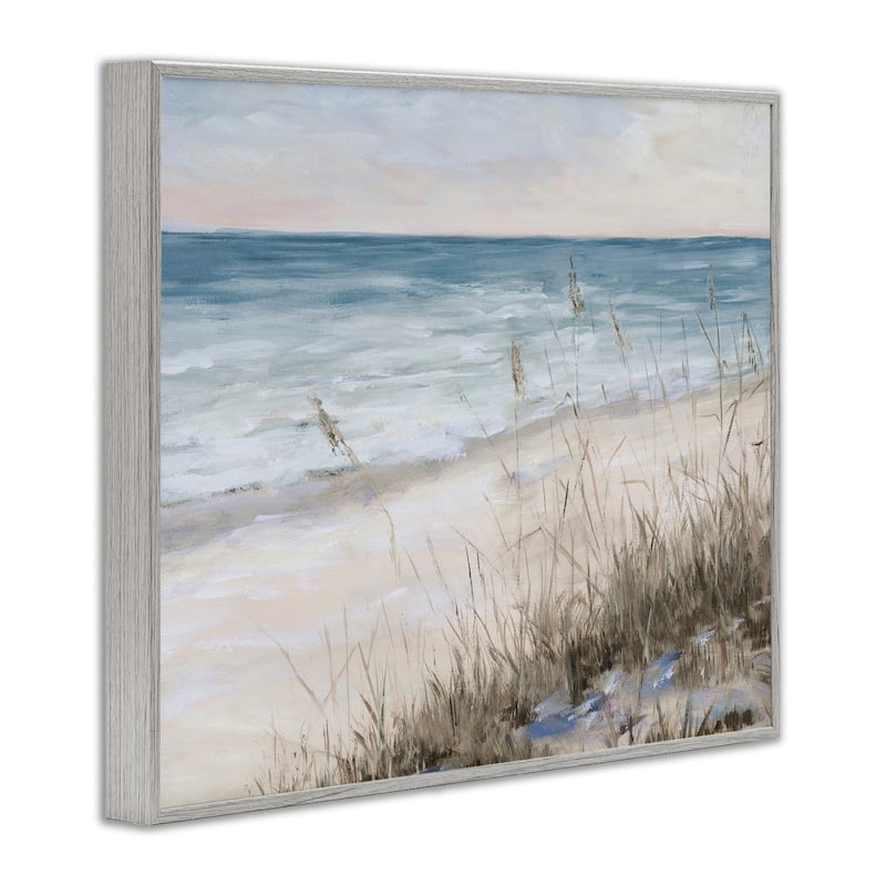 Stupell Traditional Beach Coast Line Tall Grass Soft Sky Framed Wall Art