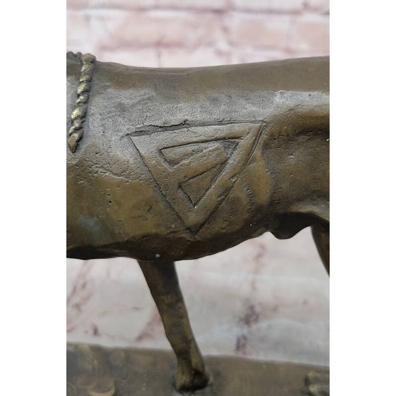 Service Imitative Dog Support Animal Bronze Statue Sculpture Figure 9.5 Inches X 12 Inches