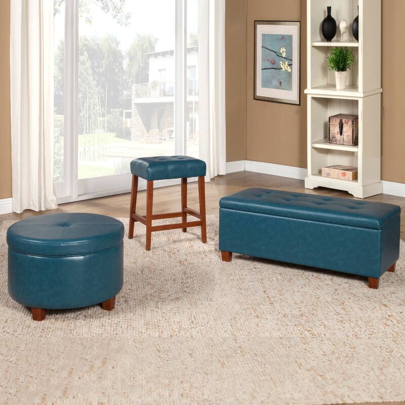 Porch & Den Rockwell Large Leatherette Storage Ottoman