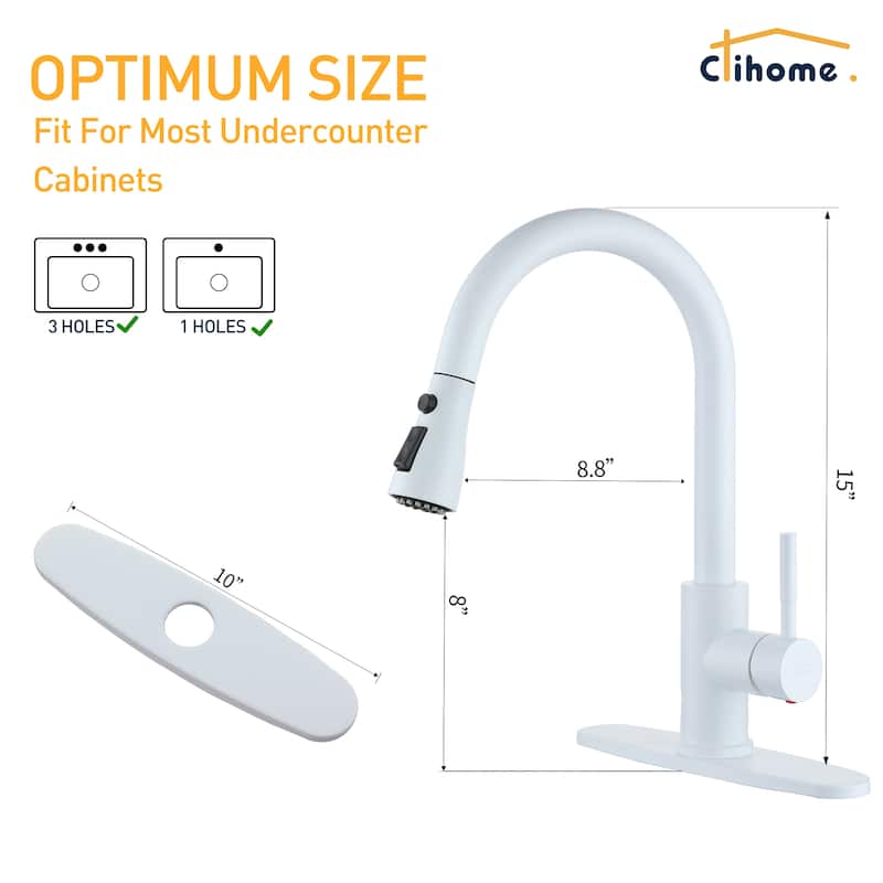 Clihome 3-Function 1 Handle PullDown Sprayer Kitchen Faucet