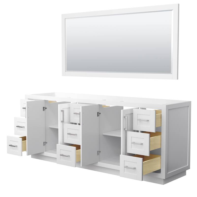 Miranda Double Bathroom Vanity Cabinet, 70-Inch Mirror